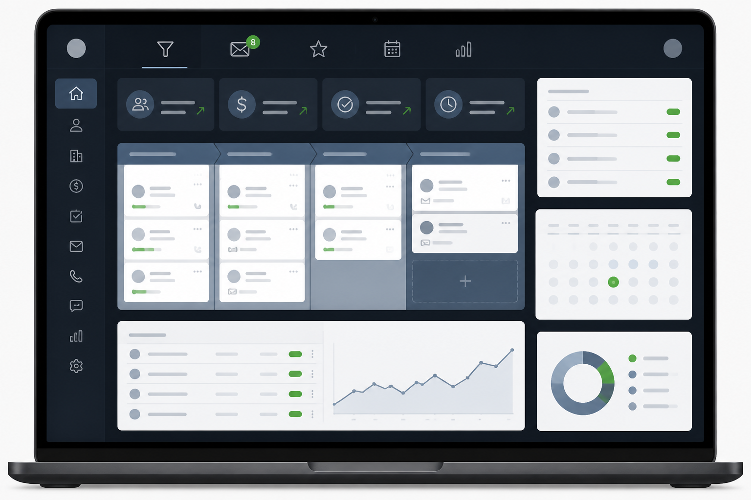 The product dashboard visualization showing the pipeline in action